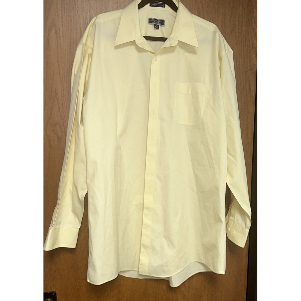 Roberto Villini Yellow 17/36-37 Tall Long Sleeve Cotton Non-Iron Dress Shirt